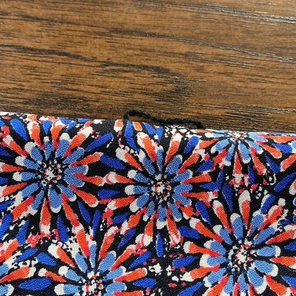 Promod Blue/Red Floral One Shoulder Ruffle Front Dress - Picture 10 of 11